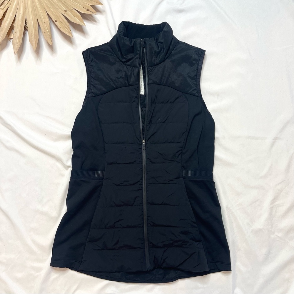 Lululemon Athletica Down For It All Black Goose Down Puffer Quilted Vest Size 8